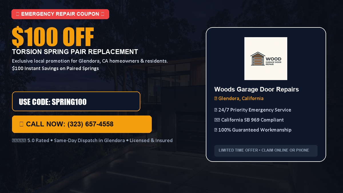 $100 OFF Heavy-Duty Torsion Spring Pair Replacement in Glendora, CA